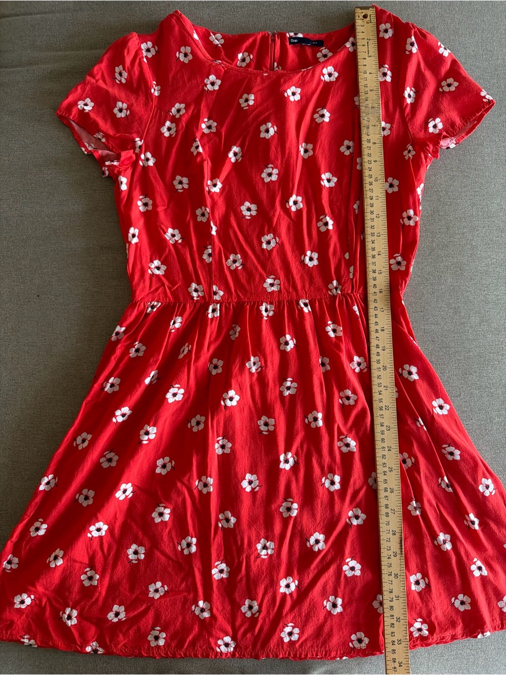 GAP Red Floral Short-Sleeve Casual Dress